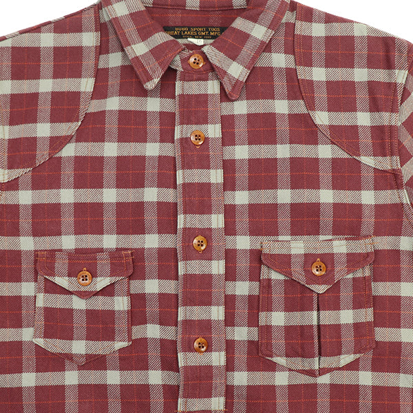 SAG HARBOR / OUTDOOR SPORTS SHIRT / COTTON FLANNEL CHECK WITH A RAISED BACK - Image 10