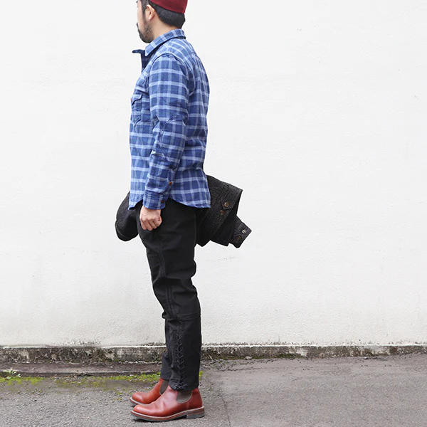 SAG HARBOR / OUTDOOR SPORTS SHIRT / COTTON FLANNEL CHECK WITH A RAISED BACK - Image 4