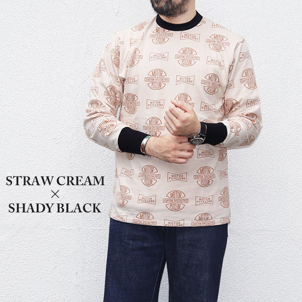 SET-IN LONG SLEEVE T-SHIRT / MOTOR PSYCLONE ALL OVER PRINT / VINTAGE STYLE MEDIUM WEIGHT JERSEY - Image 7