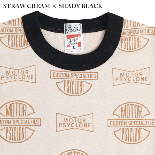 SET-IN LONG SLEEVE T-SHIRT / MOTOR PSYCLONE ALL OVER PRINT / VINTAGE STYLE MEDIUM WEIGHT JERSEY - Image 9