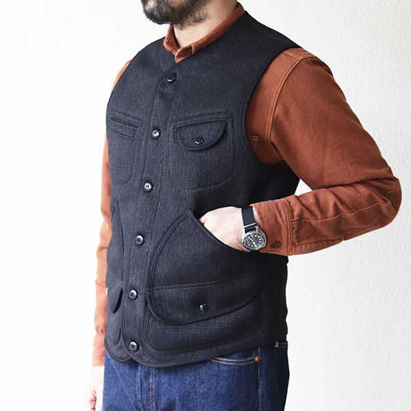 BRIDGEPORT / OUTDOOR STYLE HUNTING VEST / CHARCOAL BLACK GRAIN - Image 8
