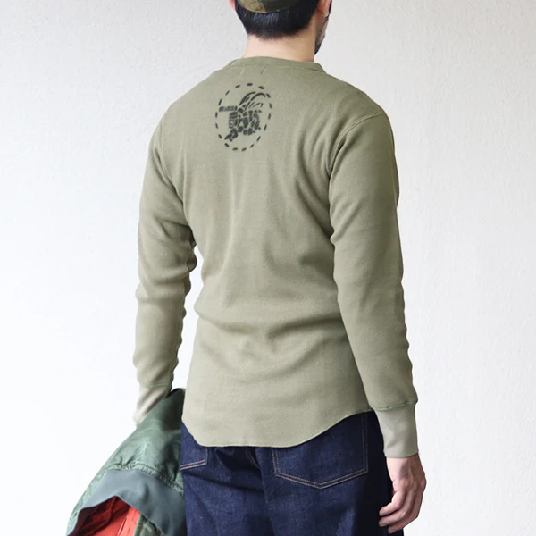 CONSTRUCTION BATTALION / CREW NECK TYPE LONG SLEEVE UNDER WEAR / ALPHA GREEN - Image 3