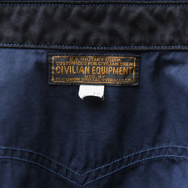 U.S. NAVY OFFICER SHIRT / COTTON × LINEN LIGHT WEIGHT CHINO CLOTH / NAVY - Image 11