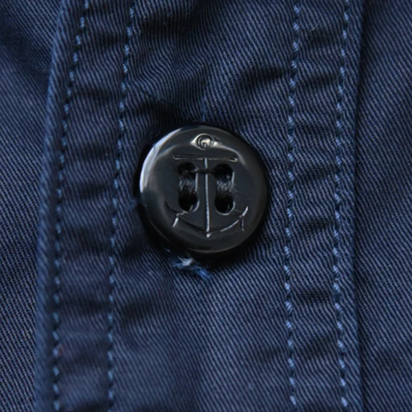 U.S. NAVY OFFICER SHIRT / COTTON × LINEN LIGHT WEIGHT CHINO CLOTH / NAVY - Image 9