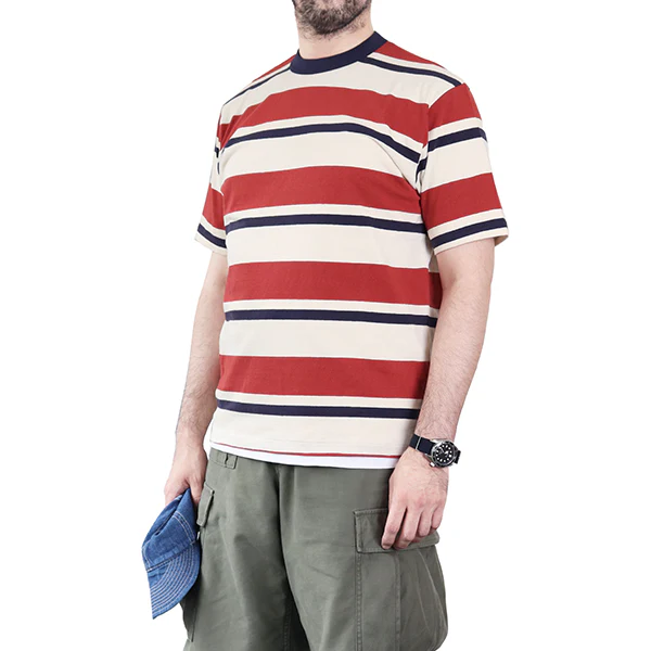 RANDOM STRIPED T-SHIRT / YARN-DYED MEDIUM WEIGHT JERSEY - Image 4