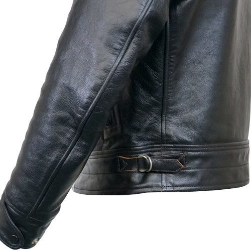 MULHOLLAND SIZE: 44 / 1930s MOTORCYCLE JACKET / SINGLE TYPE HORSE HIDE / VINTAGE BLACK / 2024 MODEL - Image 9