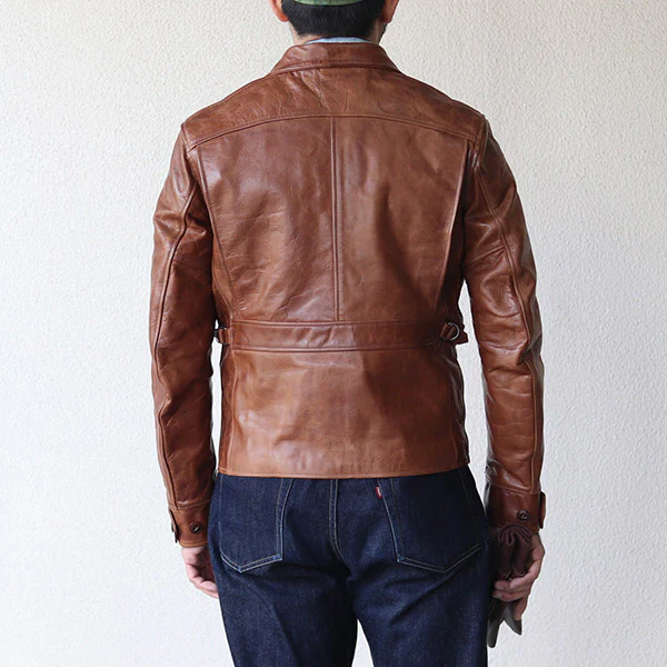 CALIFORNIAN JACKET / EARLY 1950s STYLE MOTORCYCLE JACKET / HORSE HIDE HAVANA - Image 4