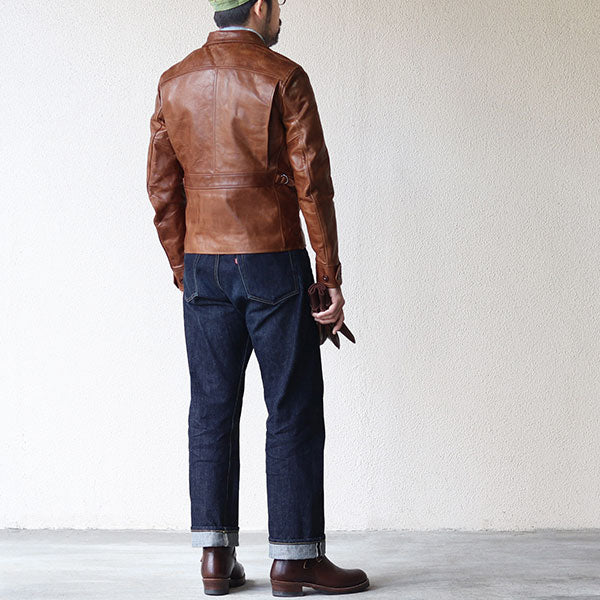 CALIFORNIAN JACKET / EARLY 1950s STYLE MOTORCYCLE JACKET / HORSE HIDE HAVANA - Image 6