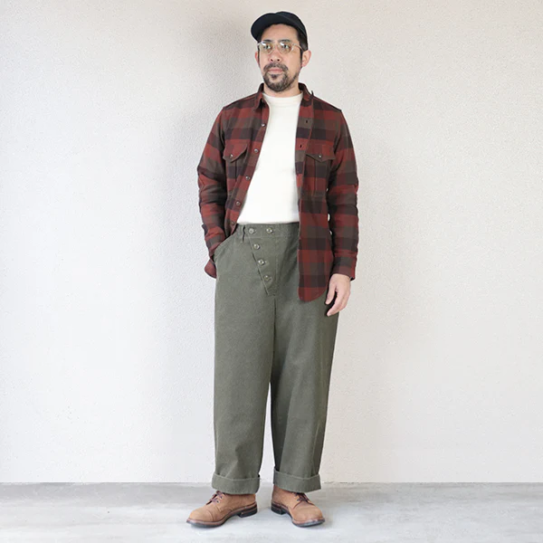 COMBAT ENGINEER TROUSERS / 10oz ARMY DUCK FLAME RETARDANT COATING / OLIVE - Image 9