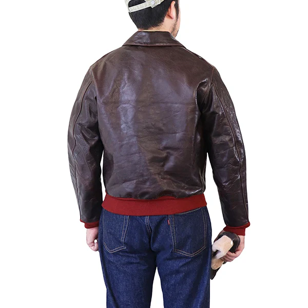 TYPE A-2 / .50CAL COLLECTION VINTAGE FINISH / HORSE HIDE / SEAL BROWN / MADE IN UK / FLIGHT JACKET - Image 3
