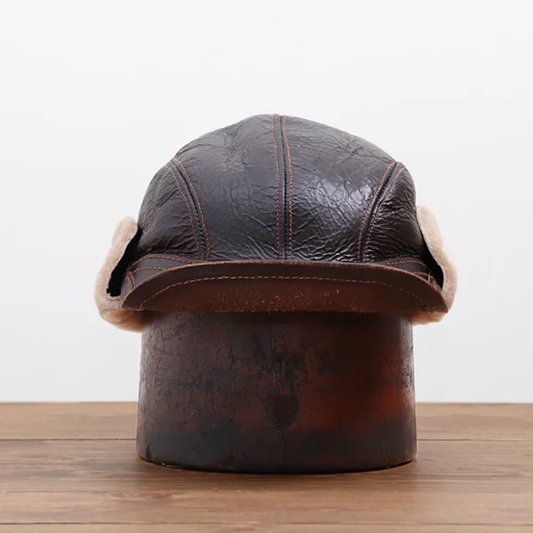 TYPE B-2 FLYING WINTER CAP / .50CAL COLLECTION VINTAGE FINISH / SEAL BROWN - Image 4
