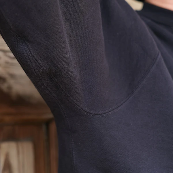 FREEDOM SLEEVE DOUBLE V SWEAT SHIRT / SPECIAL HEAVY WEIGHT FLEECE / JET NAVY - Image 7
