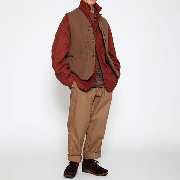 SALE / GAME VEST / HUNTING DOBBY CLOTH / BROWN - Image 9