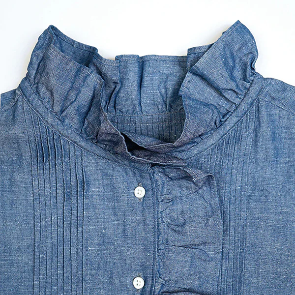 GATHER COLLAR BLOUSE /  COTTON LINEN - Image 5