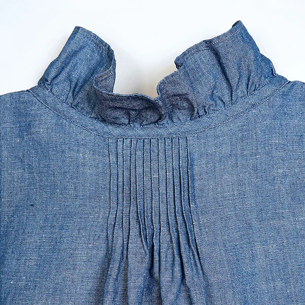 GATHER COLLAR BLOUSE /  COTTON LINEN - Image 6