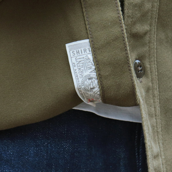 GEMSA WORK SHIRT / TEUFELHUND / ORIGINAL COTTON HARD TWIST KERSEY / KHAKI OLIVE - Image 12