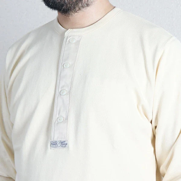 HENLEY NECKED LONG SLEEVE SHIRT - Image 4