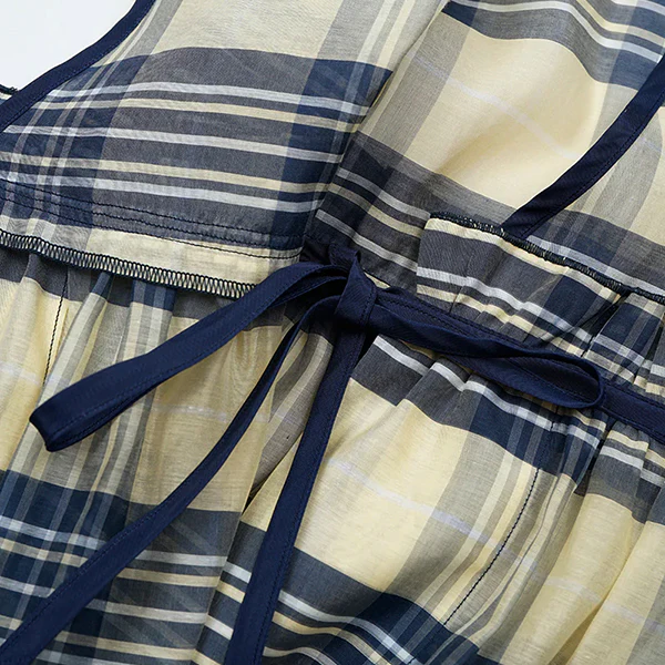 INDIAN CACHE COEUR DRESS CHECK / BLUE - Image 10
