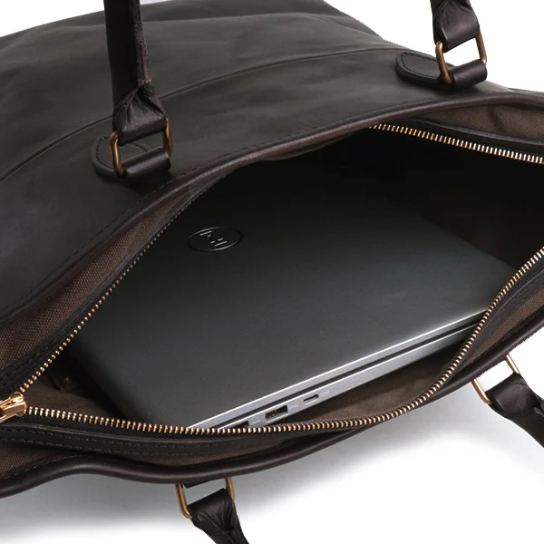 LEATHER NELSON 2 WAY BAG / COW HIDE / BLACK - Image 8