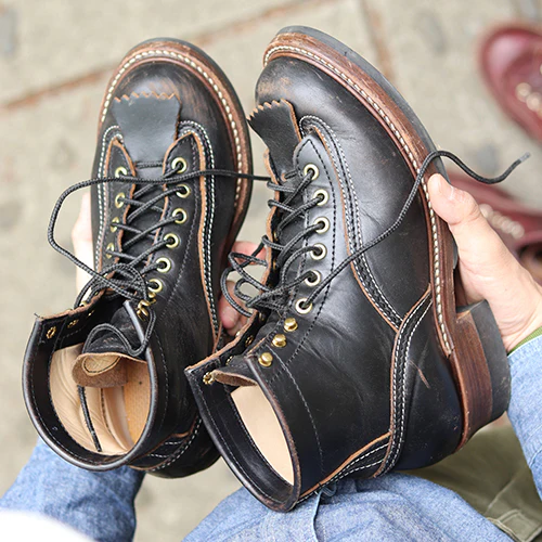 DONKEY PUNCHER BOOTS / HORWEEN LEATHER CXL / BLACK - Image 10
