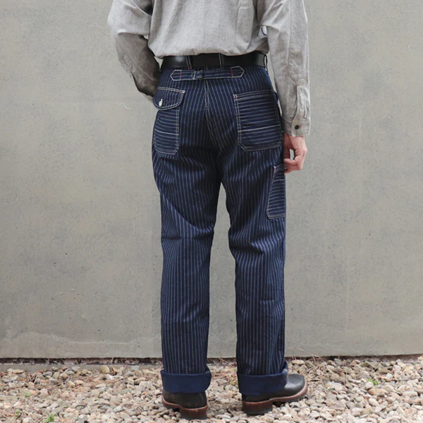 LONGSHOREMAN OVERALLS / INDIGO WABASH STRIPE - Image 3