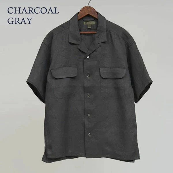 OPEN COLLAR SHIRT LINEN TWILL - Image 6