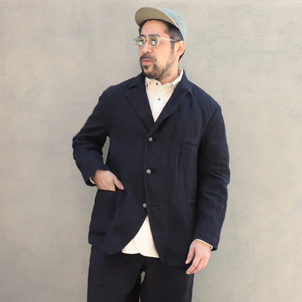 OX'ED SILVER / FIREMAN JACKET HERRINGBONE / INDIGO