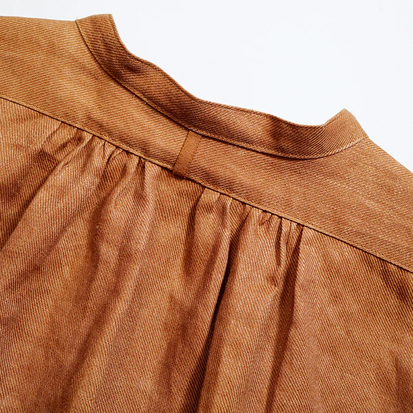 OX'ED SILVER / FISHERMAN SHIRT KAKISHIBU LINEN / BROWN - Image 5