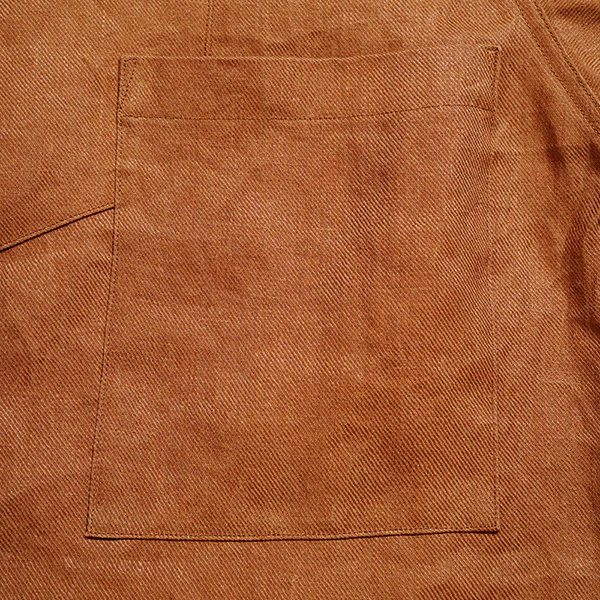 OX'ED SILVER / FISHERMAN ZIP UP SHIRT KAKISHIBU LINEN / BROWN - Image 6
