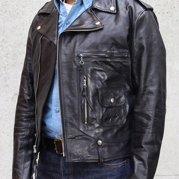 ROADSTAR / EARLY 1950s STYLE MOTORCYCLE JACKET / HORSE HIDE - Image 10