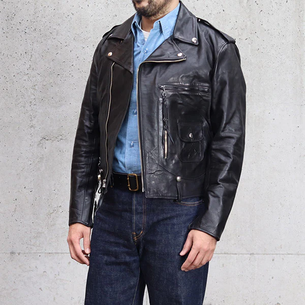 ROADSTAR / EARLY 1950s STYLE MOTORCYCLE JACKET / HORSE HIDE - Image 3