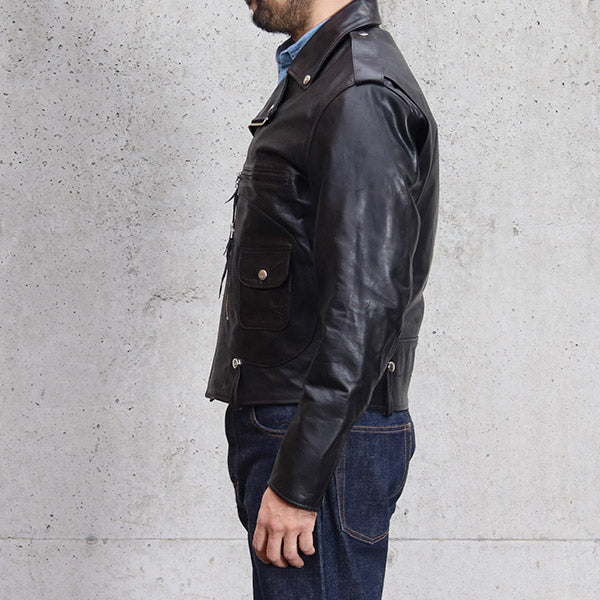ROADSTAR / EARLY 1950s STYLE MOTORCYCLE JACKET / HORSE HIDE - Image 4