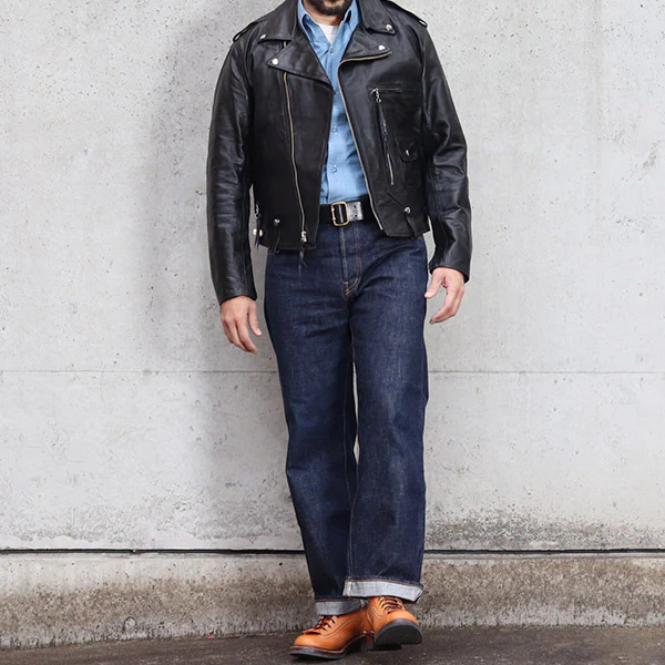 ROADSTAR / EARLY 1950s STYLE MOTORCYCLE JACKET / HORSE HIDE - Image 6