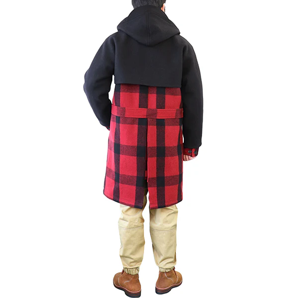 SASQUATCH / 1920s - 1930s WOODSMAN COAT / RED & BLACK PLAID × BLACK IRON - Image 3