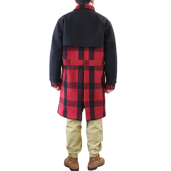 SASQUATCH / 1920s - 1930s WOODSMAN COAT / RED & BLACK PLAID × BLACK IRON - Image 6