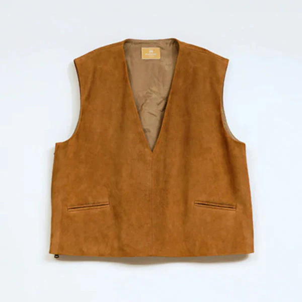 SHEEP SUEDE VEST / BROWN - Image 2