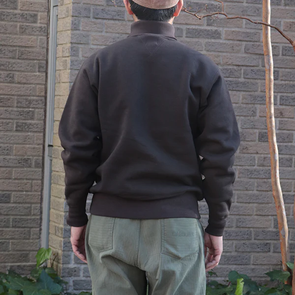 TURTLE NECK SWEAT SHIRT / SPECIAL HEAVY WEIGHT FLEECE / JET BLACK × CHARCOAL BLACK - Image 2