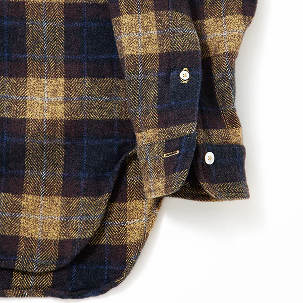 W.C.W SHIRT PULLOVER / COTTON CHECK/ YELLOW × BROWN - Image 12