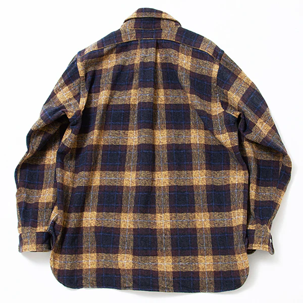 W.C.W SHIRT PULLOVER / COTTON CHECK/ YELLOW × BROWN - Image 8