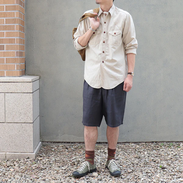 WILD CANYON SHORTS / VINTAGE STYLE LINEN TWILL / CHARCOAL GRAY - Image 6
