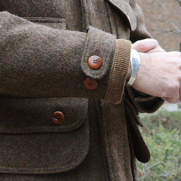 WOODLAND HUNTING COAT / ORIGINAL SHETLAND MELTON / YARN-DYED GRAINED BROWN - Image 15